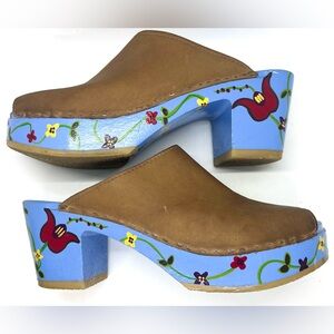 Vintage Y2K Savory Soles USA Hand Painted Clogs